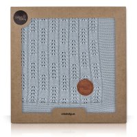 Knitted blanket in gift box (90x90) Herringbone mint