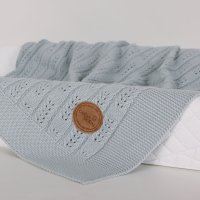 Knitted blanket in gift box (90x90) Herringbone mint