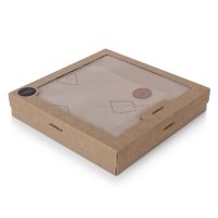 Knitted blanket in gift box (90x90) Diamonds brown