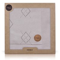 Knitted blanket in gift box (90x90) Diamonds grey