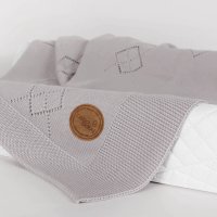 Knitted blanket in gift box (90x90) Diamonds grey