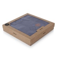 Knitted blanket in gift box in gift box (90x90) Diamonds navy blue