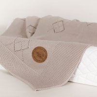 Knitted blanket (90x90) Diamonds brown