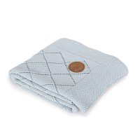 Knitted blanket in gift box (90x90) Rice stitch mint