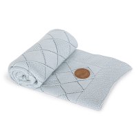 Knitted blanket in gift box (90x90) Rice stitch mint