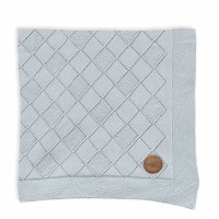 Knitted blanket in gift box (90x90) Rice stitch mint