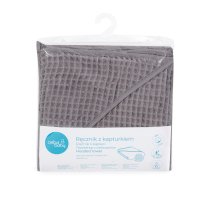 Hooded towel Waffle Line Ash 100x100 Ceba Baby
