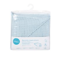 Hooded towel Waffle Line Mist Blue 100x100 Ceba Baby