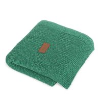 Knitted blanket (90x90) Garter Stitch emerald