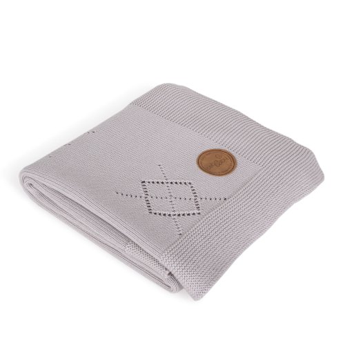Knitted blanket in gift box (90x90) Diamonds grey
