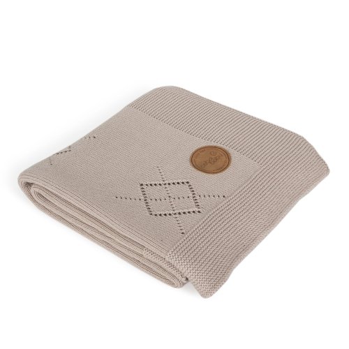 Knitted blanket (90x90) Diamonds brown