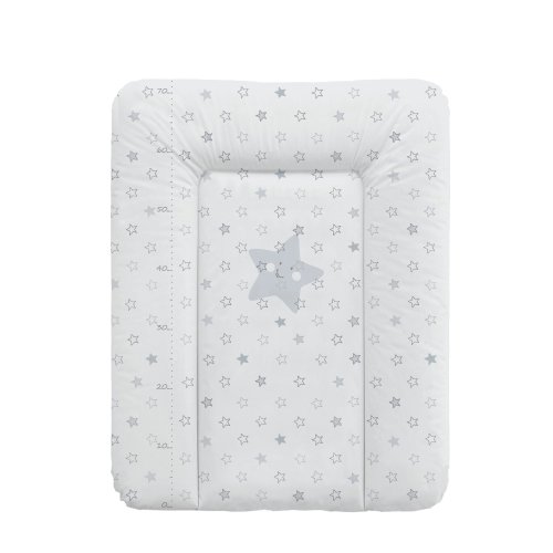 Soft changing mat small (50x70) Stars grey