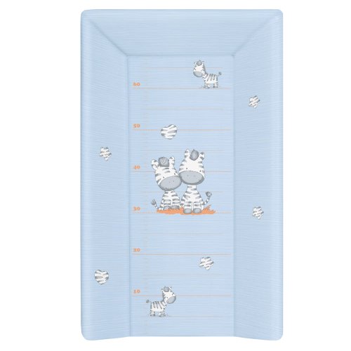 Hard changing mat long with a bolster (80) Zebra blue