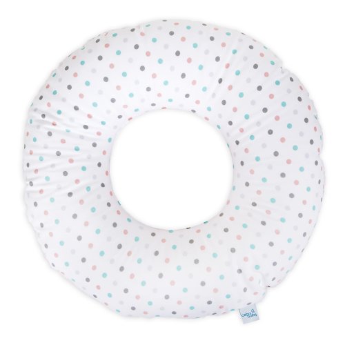 Postpartum donut cushion Green, orange dots, green reverse side
