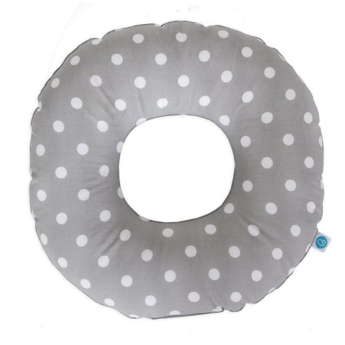 Postpartum donut cushion White polka dots on grey