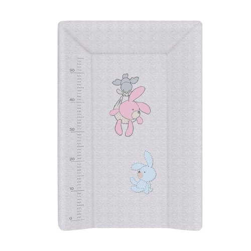 Hard changing mat short with a bolster (70) Bunnies grey