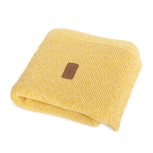 Knitted blanket (90x90) Garter Stitch honey