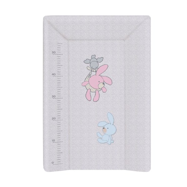 Przewijak z Zagłówkiem Miękki Profilowany Krótki Zajączki Szare 50x70 Ceba Baby