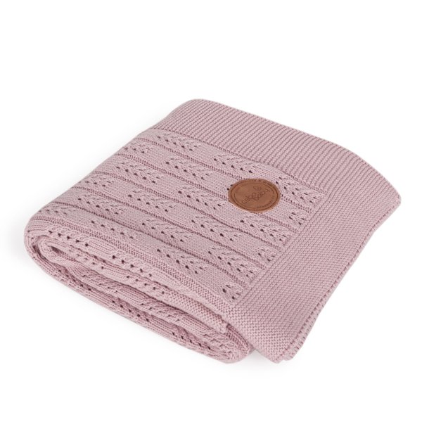 Knitted blanket in gift box (90x90) Herringbone pink