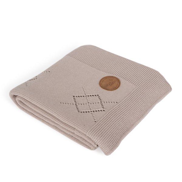 Knitted blanket in gift box (90x90) Diamonds brown
