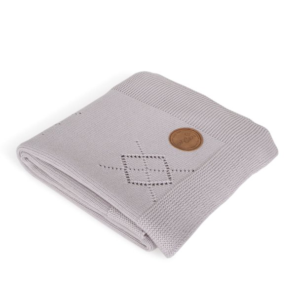 Knitted blanket in gift box (90x90) Diamonds grey