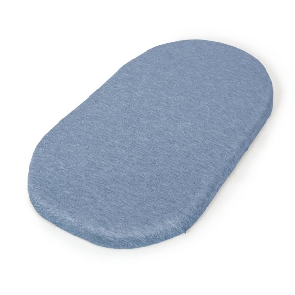 Fitted sheet for carrycot mattress (73-80 x 30-37) 2 pcs Light grey + Blue