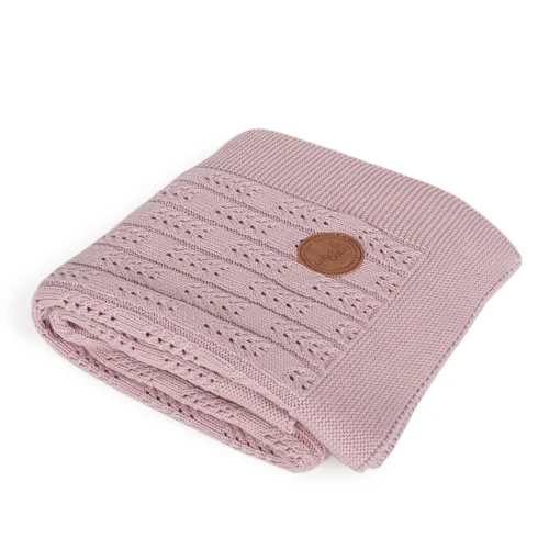 Knitted blanket in gift box (90x90) Herringbone pink