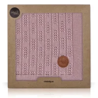 Knitted blanket in gift box (90x90) Herringbone pink