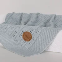 Knitted blanket in gift box (90x90) Herringbone mint