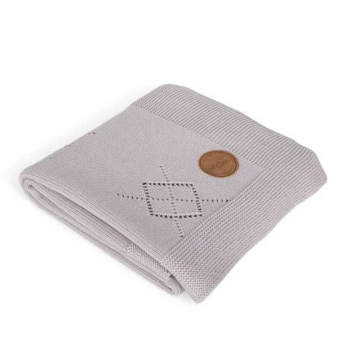 Knitted blanket in gift box (90x90) Diamonds grey