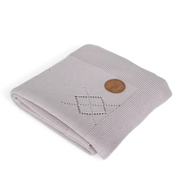 Knitted blanket in gift box (90x90) Diamonds grey