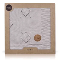 Knitted blanket in gift box (90x90) Diamonds grey