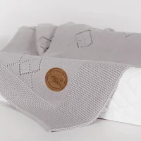 Knitted blanket in gift box (90x90) Diamonds grey