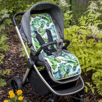 Double-sided stroller liner (33x85) Flora & Fauna Pina