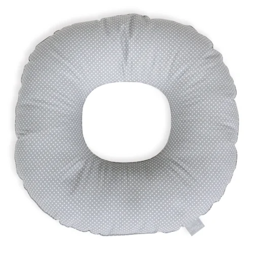 Postpartum donut cushion White mini dots on grey