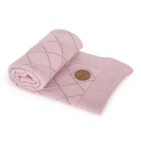 Knitted blanket in gift box (90x90) Rice stitch pink