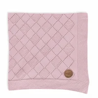 Knitted blanket in gift box (90x90) Rice stitch pink