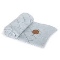 Knitted blanket in gift box (90x90) Rice stitch mint
