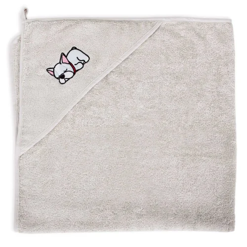 Hooded towel Tencel Line Dog 100x100 Ceba Baby