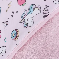 Hooded towel Printed Line Unicorn 100x100 Ceba Baby