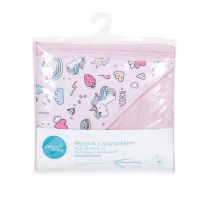 Hooded towel Printed Line Unicorn 100x100 Ceba Baby