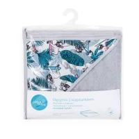 Hooded towel Printed Line French Bulldog 100x100 Ceba Baby