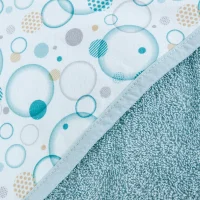 Hooded towel Printed Line Bubbles 100x100 Ceba Baby