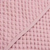 Hooded towel Waffle Line Silver Pink 100x100 Ceba Baby