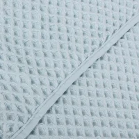 Hooded towel Waffle Line Mist Blue 100x100 Ceba Baby