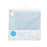 Hooded towel Waffle Line Mist Blue 100x100 Ceba Baby