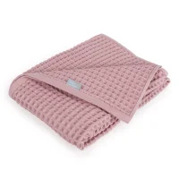 Kocyk dziecięcy Waffle Line Silver Pink 90x90 Ceba Baby