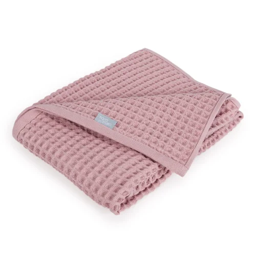 Kocyk dziecięcy Waffle Line Silver Pink 90x90 Ceba Baby