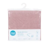 Kocyk dziecięcy Waffle Line Silver Pink 90x90 Ceba Baby