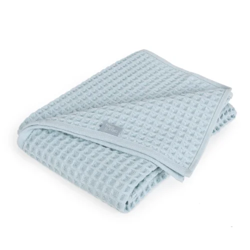 Kocyk dziecięcy Waffle Line Mist Blue 90x90 Ceba Baby